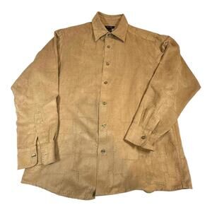 Axcess A Claiborne Company Men's‎ Button Up Long Sleeve Shirt Size L Tan